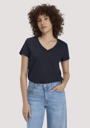 hessnatur Damen T-Shirt Regular aus Regenerative Organic Cotton (ROC) - blau Grösse38