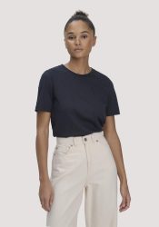 hessnatur Damen T-Shirt Regular aus Regenerative Organic Cotton (ROC) - blau Grösse34