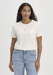 hessnatur Damen Print T-Shirt Relaxed aus Bio-Baumwolle - weiß Grösse38