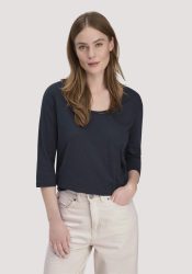 hessnatur Damen Light Slub Longsleeve Relaxed aus Bio-Baumwolle - blau Grösse38