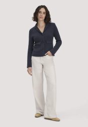 hessnatur Damen Jeans ALVA Wide Leg UNDYED aus Bio-Baumwolle mit TENCEL™ Lyocell - naturfarben Grösse33/32