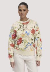 hessnatur Damen Print Sweatshirt Oversize aus Bio-Baumwolle - naturfarben GrösseXS