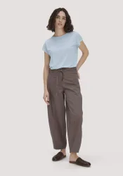 hessnatur Damen Hose Barrel Leg aus Bio-Baumwolle - braun - Größe 36