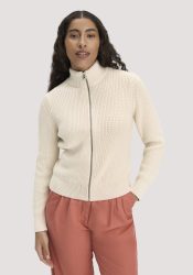 hessnatur Damen Strick Jacke Regular aus Bio-Baumwolle - beige GrösseL