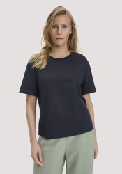 hessnatur Damen Heavy Jersey T-Shirt aus Bio-Baumwolle - blau GrösseM