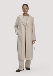 hessnatur Damen Mantel Regular aus Leinen - beige Grösse36