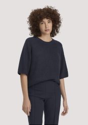 hessnatur Damen Strick Pullover Relaxed aus Bio-Baumwolle - blau GrösseS
