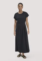 hessnatur Damen Jersey Kleid Knöchellang Relaxed aus Bio-Baumwolle - schwarz Grösse34