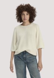 hessnatur Damen Strick Pullover Relaxed aus Bio-Baumwolle - beige GrösseS