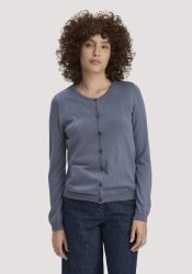 hessnatur Damen Strickjacke Regular aus TENCEL™ Lyocell mit Bio-Baumwolle - blau GrösseS