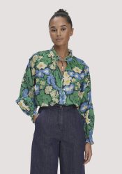 hessnatur Damen Bluse Relaxed LIV LEE aus Bio-Baumwolle - grün Grösse38