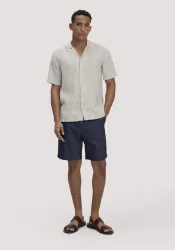 hessnatur Herren Shorts ENEA Relaxed aus Bio-Baumwolle mit Leinen - blau Grösse33