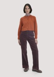 hessnatur Damen Cordhose Wide Leg Relaxed aus Bio-Baumwolle - braun Grösse34