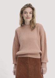 hessnatur Damen Strick Pullover Relaxed aus Bio-Baumwolle - rosa GrösseXL