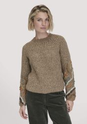 hessnatur Damen Strick Pullover Relaxed aus Alpaka mit Bio-Baumwolle - braun GrösseS