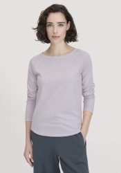 hessnatur Damen Longsleeve Relaxed aus Bio-Baumwolle - lila Grösse34