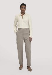 hessnatur Damen Hose Soft Utility Cargo Relaxed aus Bio-Baumwolle - beige Grösse34
