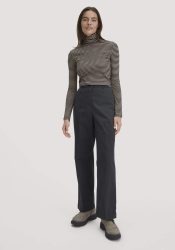 hessnatur Damen Hose Straight Leg Relaxed aus Bio-Baumwolle - schwarz Grösse36