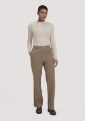 hessnatur Damen Hose Straight Leg Relaxed aus Bio-Baumwolle - braun Grösse36