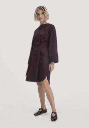 hessnatur Damen Kleid Relaxed aus Bio-Baumwolle - braun Grösse42