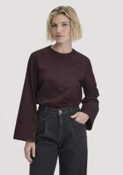 hessnatur Damen Bluse Relaxed aus Bio-Baumwolle - braun Grösse34