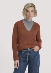 hessnatur Damen Strick Pullover Regular aus Bio-Baumwolle - braun GrösseS