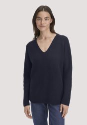 hessnatur Damen Strick Pullover Regular aus Bio-Baumwolle - blau GrösseXS