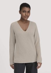 hessnatur Damen Strick Pullover Regular aus Bio-Baumwolle - beige GrösseS