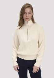 hessnatur Damen Strick Troyer Relaxed aus Bio-Baumwolle - beige GrösseXL