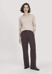 hessnatur Damen Hose Wide Leg Relaxed aus LENZING™ ECOVERO™ Viskose - braun Grösse44