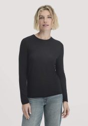 hessnatur Damen Strick Pullover Regular aus Bio-Merinowolle - schwarz GrösseS