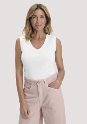 hessnatur Damen Softrib Top Fitted aus Bio-Baumwolle und TENCEL™ Modal - weiß Grösse36