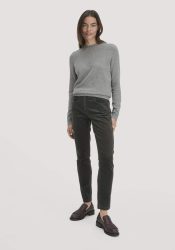 hessnatur Damen Cordhose Slim Leg Regular aus Bio-Baumwolle - grün Grösse38