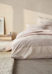 hessnatur Biber Bettwäsche-Set SEON aus Bio-Baumwolle - beige Grösse155x220 / 40x80 cm