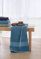 hessnatur Frottier Handtuch aus Bio-Baumwolle - blau Grösse70x140 cm