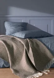 hessnatur Flanell Bettwäsche-Set XABI aus Bio-Baumwolle - blau Grösse155x220 / 80x80 cm