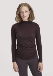 hessnatur Loungewear Shirt Langarm Slim ACTIVE FUNCTIONAL aus Bio-Merinowolle und TENCEL™ Lyocell - braun Grösse46