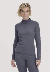 hessnatur Loungewear Longsleeve Fitted BETTER RECYCLING aus Bio-Baumwolle - blau - Größe 46