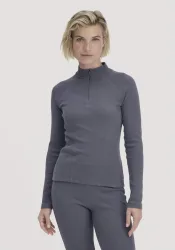 hessnatur Loungewear Longsleeve Fitted BETTER RECYCLING aus Bio-Baumwolle - blau Grösse36