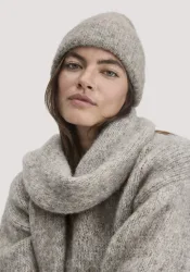 hessnatur Damen Mütze aus Alpaka mit Bio-Pima-Baumwolle - grau GrösseOne Size