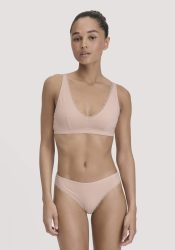 hessnatur Damen Slip Regular Cut COTTON FEEL LACE aus Bio-Baumwolle - rosa Grösse38