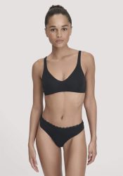 hessnatur Damen Brazil Regular Cut COTTON FEEL LACE aus Bio-Baumwolle - schwarz Grösse44