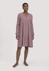 hessnatur Damen Musselin Nachthemd Relaxed PURE COMFORT aus Bio-Baumwolle - lila Grösse36