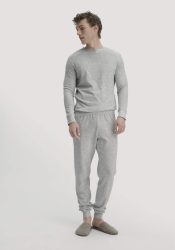 hessnatur Herren Frottee Schlafhose PURE COTTON aus Bio-Baumwolle - grau Grösse50