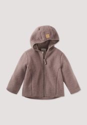 hessnatur Baby Wollfleece Jacke aus Bio-Merinowolle - lila Grösse74/80