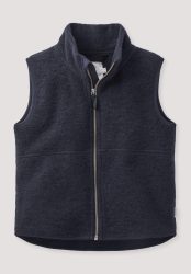 hessnatur Kinder Wollfleece Weste aus Bio-Merinowolle - blau Grösse158/164