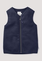 hessnatur Kinder Fleece Weste aus Bio-Baumwolle - blau Grösse146/152