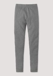hessnatur Kinder Rib Leggings aus Bio-Baumwolle - grau Grösse134/140