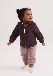 hessnatur Baby Wollfleece Hose aus Bio-Merinowolle - lila Grösse74/80