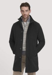 hessnatur Herren Wollmantel Regular aus Bio-Schurwolle - grau Grösse50